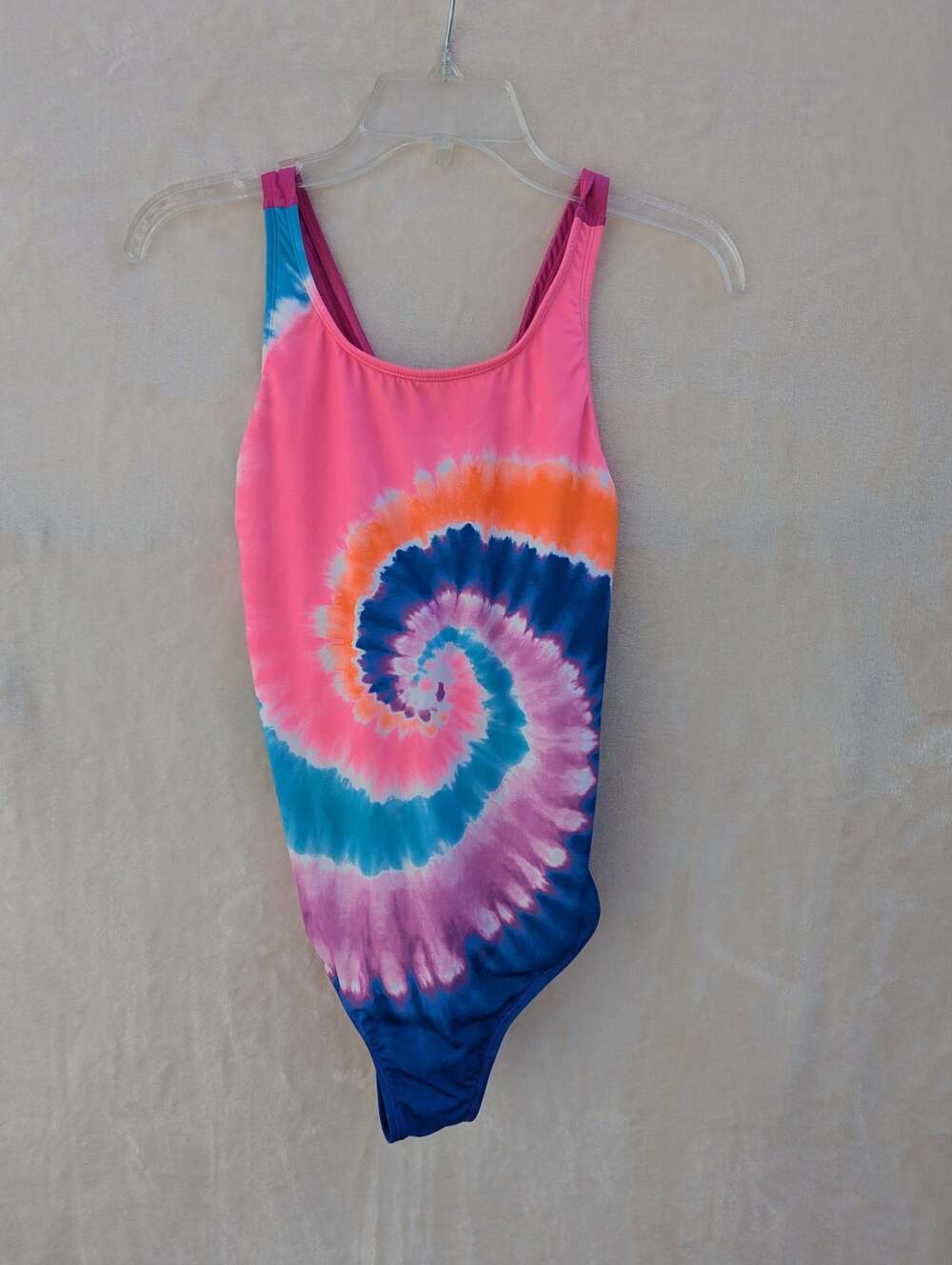 Lands' End Girls Tie Dye Racerback One-Piece Swimsuit